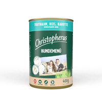 Produktbild von Christopherus Hundemenü Truthahn mit Reis und Karotte 24x400g
