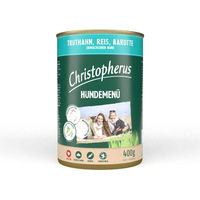 Produktbild von Christopherus Hundemenü Truthahn mit Reis und Karotte 6x400g
