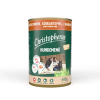 Produktbild von Christopherus Hundemenü Wildschwein mit Süßkartoffel und Cranberry 12x400g