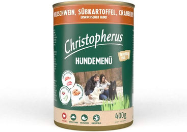 Christopherus Hundemenü Wildschwein mit Süßkartoffel und Cranberry 6x400g – Bild 1 von 1