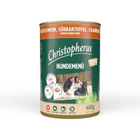 Produktbild von Christopherus Hundemenü Wildschwein mit Süßkartoffel und Cranberry 6x400g
