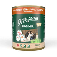 Produktbild von Christopherus Hundemenü Wildschwein mit Süßkartoffel und Cranberry für alle Altersstufen 6x800g