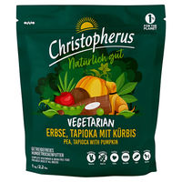 Produktbild von Christopherus Hundetrockenfutter Vegetarian Erbse Tapioka mit Kürbis Getreidefrei Adult 1 kg - 6 x 1 kg