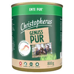Christopherus Pur Hund Nassfutter Ente Getreidefrei Sensitive Stückchen in Sauce 6 x 800 g - 6 x 800 g – Bild 1 von 3