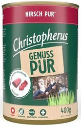 Christopherus Pur Hund Nassfutter Hirsch Monoprotein getreidefrei Stückchen in Sauce 6x400g - 6 x 400 g – Bild 1 von 3