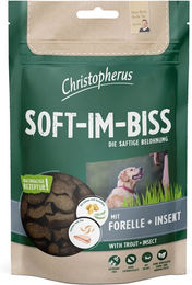 Produktbild von Christopherus Soft-Im-Biss Kausnack für Hunde mit Forelle und Insekt hypoallergen 6x125g