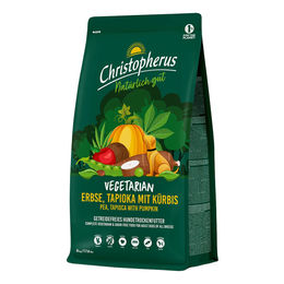 Produktbild von Christopherus Vegetarian Hundefutter Adult Erbse Tapioka mit Kürbis Getreidefrei ohne tierisches Protein 2x8kg