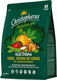 Christopherus Vegetarian Hundetrockenfutter Adult Erbse Tapioka mit Kürbis Getreidefrei Vegan 4kg - 4 kg – Bild 1 von 8