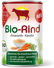 Produktbild von ChronoBalance Bio Alleinfutter Rind mit Amaranth und Karotte Stückchen in Sauce 400g