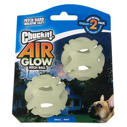 Chuckit Air Glow Fetch Ball S Phosphoreszierender Hundeball in Weiß und Grün 2er Pack - 2 x 5 cm – Bild 1 von 6