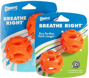 Chuckit! Breathe Right Fetch Ball Hundespielzeug aus Gummi Größe M 2er Pack Orange – Bild 1 von 11