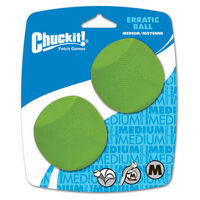 Produktbild von Chuckit! Erratic Ball Hundespielzeug aus Gummi Größe M 2er Pack bunt