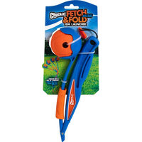 Produktbild von Chuckit! Fetch & Fold Mini Ballschleuder für Hunde mit Apportierball in Orange und Blau - 1 Stk.
