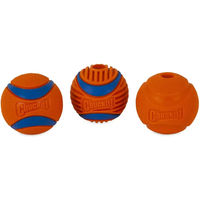 Produktbild von Chuckit Fetch Medley Hundebälle aus Naturkautschuk Medium 3er Set bunt