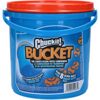 Produktbild von Chuckit! Hundespielzeug Set mit Eimer und 8 Ultra Balls Medium in Blau und Orange