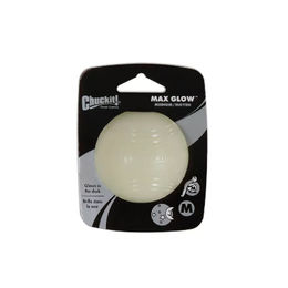 Produktbild von Chuckit Max Glow Ball S Hundespielzeug aus Gummi Weiß Klein