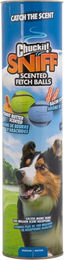 Chuckit! Sniff Apportierbälle aus Naturkautschuk für Hunde, 4 Stück, Blau Grün Bunt, Ø 6,5 cm – Bild 1 von 5