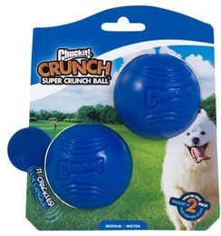 Chuckit Super Crunch Ball Hundespielzeug aus TPR Größe M 2er Pack Blau – Bild 1 von 10