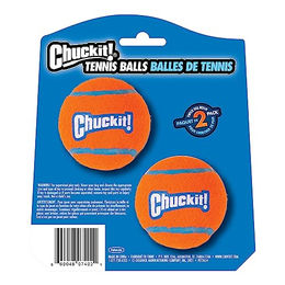 Chuckit! Tennisball-Hundespielzeug aus Filz Größe M Blau und Orange – Bild 1 von 4