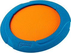 Chuckit Ultra Flight Hundespielzeug Frisbee aus Gummi blau-orange für alle Altersstufen - 23 cm – Bild 1 von 10