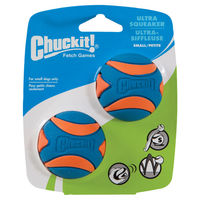 Produktbild von Chuckit! Ultra Squeaker Hundespielzeug Ball aus Gummi 2er Pack Größe S Bunt