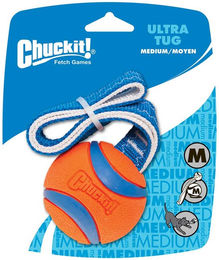 Chuckit Ultra Tug Ball mit Handschlaufe aus Naturkautschuk Größe S Orange Blau - 1 Stk. – Bild 1 von 6