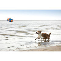 Produktbild von Chuckit Whistle Flight Frisbee Hundespielzeug blau-orange mit Pfeife Durchmesser 23 cm