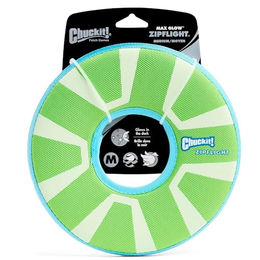Chuckit Zipflight Max Glow Frisbee für Hunde Medium Grün aus Gummi – Bild 1 von 8