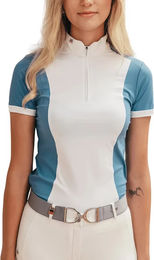 Cieli Equestrian Ava Turnier-Poloshirt Reiten Damen Weiß Schwarz XS – Bild 1 von 1