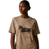Produktbild von Cieli Equestrian Damen T-Shirt The Iyanda Full Horse Beige Größe M