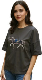 Cieli Equestrian Damen T-Shirt The Iyanda Full Horse Grün XS – Bild 1 von 1
