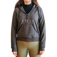 Produktbild von Cieli Equestrian Noah Reitsport-Hoodie für Damen und Herren aus Baumwolle Grau Größe L