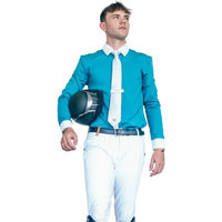 Produktbild von Cieli Equestrian Parker Show Wettbewerbshemd für Damen in Blau und Türkis mit Silikon