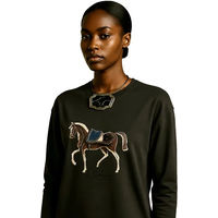 Produktbild von Cieli Equestrian Reitshirt The Iyanda Full Horse Langarmshirt für Damen in Grün oder Schwarz Größe XS
