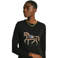 Produktbild von Cieli Equestrian Reitshirt The Iyanda Full Horse Langarmshirt für Damen in Schwarz Größe M