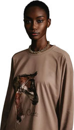 Cieli Equestrian Reitshirt The Iyanda Horse Head Langarmshirt für Damen in Beige Größe XS – Bild 1 von 1