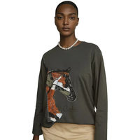 Produktbild von Cieli Equestrian Reitshirt The Iyanda Horse Head Langarmshirt für Damen in Grün Größe XS