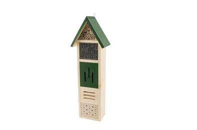 CJ Wildlife Insektenhotel Elba aus FSC 100% Holz in Natur und Grün mit Nisthilfen für Solitärbienen und Marienkäfer – Bild 1 von 2