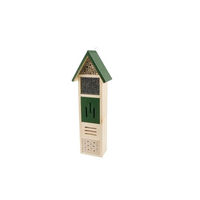 Produktbild von CJ Wildlife Insektenhotel Elba aus FSC 100% Holz in Natur und Grün mit Nisthilfen für Solitärbienen und Marienkäfer