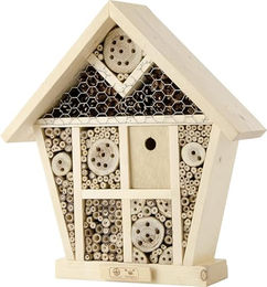 Produktbild von CJ Wildlife Insektenhotel Sinne Natur aus Holz 36,7 x 10,5 x 38 cm