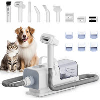 Produktbild von CkeyiN 8-in-1 Hundeschermaschine Profi-Haarpflegeset mit integriertem Staubsauger und Tierhaartrocknungsfunktion in Weiß