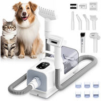 Produktbild von CkeyiN 8-in-1 Profi Haustierpflegeset mit Hundeschermaschine und 11kpa Staubsauger sowie Tierhaargebläse in Weiß