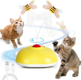 CkeyiN Interaktives Katzenspielzeug Elektrisches Intelligenzspielzeug mit Plüschbiene und 3 Laufmodi – Bild 1 von 5