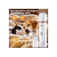 Produktbild von CkeyiN Kabellose Hundeschermaschine Set für Hunde und Katzen mit Nagelknipser und Entwirrungskamm in Weiß
