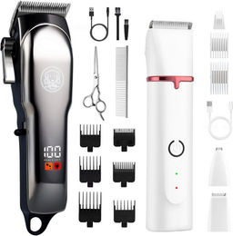 CkeyiN Pro 2in1 Hundeschermaschine und elektrischer Hundetrimmer Set für Hunde und Katzen mit Keramik-Schneidköpfen und Führungskämmen – Bild 1 von 5