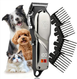 CkeyiN Pro Hundeschermaschine für Hunde und Katzen mit 4 Aufsteckkämmen geräuscharm Edelstahl – Bild 1 von 3