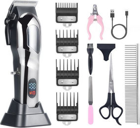 CkeyiN Pro Hundeschermaschine Set für Hund und Katze mit 4 Aufsteckkämmen und Ladestation – Bild 1 von 5