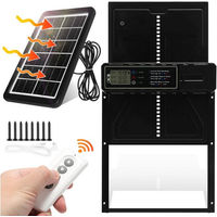 Produktbild von Clanmacy Automatische Hühnerklappe mit Solar-Timer-Steuerung aus Aluminium Schwarz 36x27,5cm