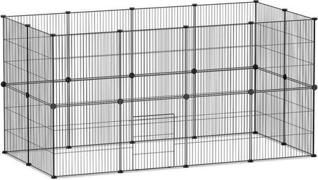 Clanmacy DIY Freigehege Laufstall aus Metall für Hamster, Hunde und Katzen, 24 Stück, 35x35cm, Schwarz – Bild 1 von 5
