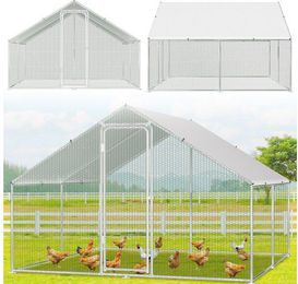 Clanmacy Freigehege Hühnerstall mit Dach und abschließbarer Tür für Hühner und Enten 3 x 3 x 2 m – Bild 1 von 3